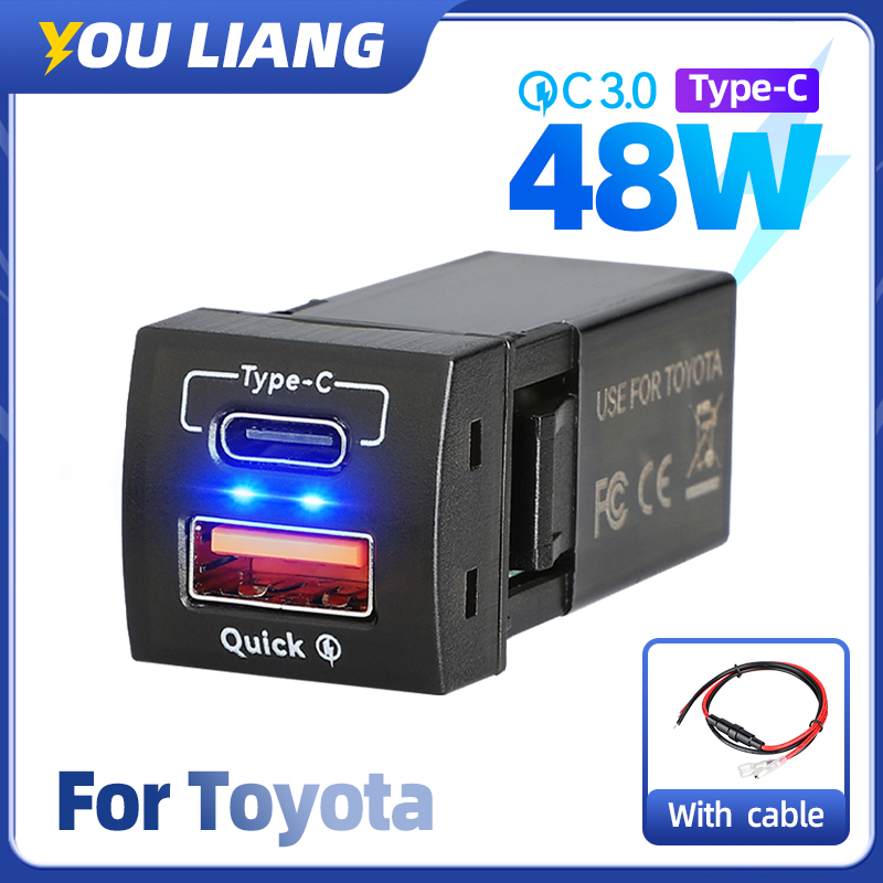 Car Accessories Qc - Chargeur rapide 48W QC3.0 USB type-c