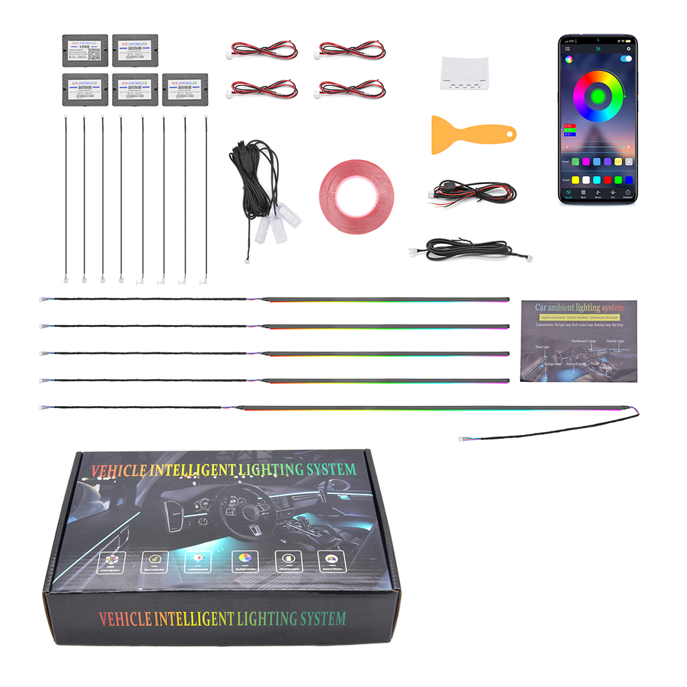 Led Interior Ambient Light - Kit d'éclairage d'ambiance pour voiture, 18