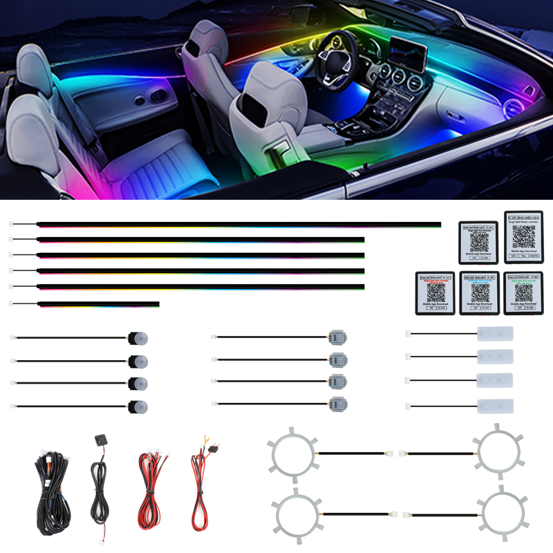 Led Interior Ambient Light - Kit d'éclairage d'ambiance LED RGBIC universel