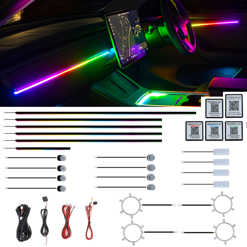 Led Interior Ambient Light - Kit d'éclairage ambiant RGBIC LED universel