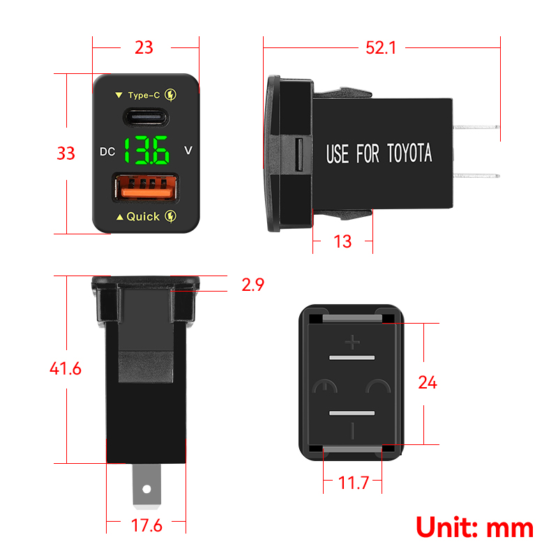 QC3.0 48W Usb C PD Port 12V/24 - Car Accessories Qc avis et prix